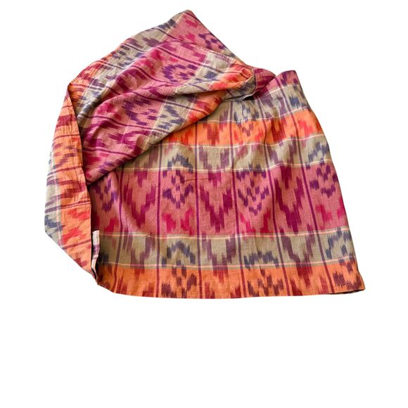 Lauren Ralph Lauren Wrap Skirt Women's 22W PLUS Geo Ikat Cotton Knee-Length NWT - Picture 6 of 16